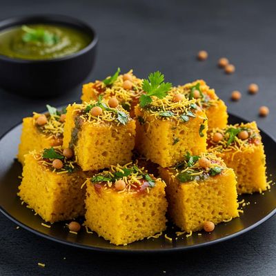 Moong Dhokla Chat